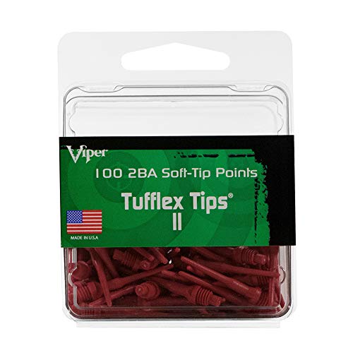 Soft Tip Dart Points - Viper Tufflex II 2BA Thread - Red 100 Pack