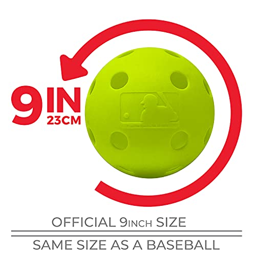 Yellow 9 Inch Franklin Sports Indestruct-A-Ball Plastic Baseballs Softballs & Golf Balls - Training Pack