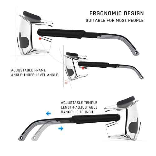 Anti Fog Safety Glasses Safety Goggles Over Glasses Protective Glasses with Anti Scratch Lenses Adjustable