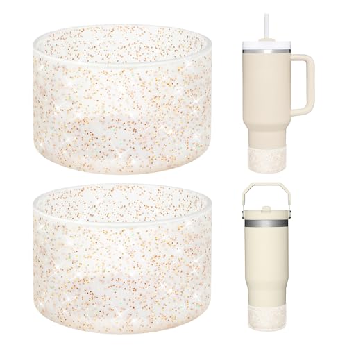 Glittering Silicone Boot for Stanley Quencher 40oz - Transparent Gold