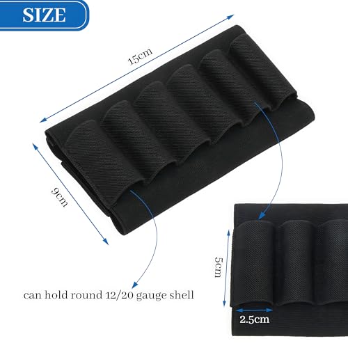 8 Round Shotgun Shell Holder - Black Buttstock Shell Holder