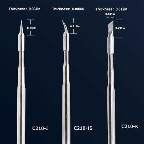3PCS Soldering Iron Tips,C210-I IS K Replacement for C210-018 002 020, Constant Temperature, Compatible with JBC Soldering Station