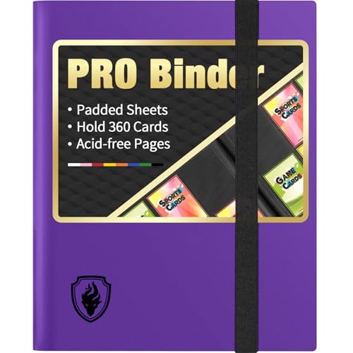Heavy Duty Card Binder, Fabmaker 9 Pocket Trading Binder for 360 Cards