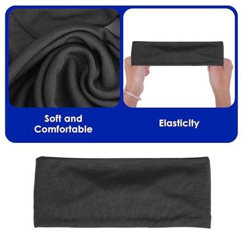 Kids Athletic Headbands - 3 Pcs Elastic Sweatbands - Black, Light Gray, Dark Gray