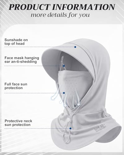 3 Pack Balaclava Face Mask Sun Protection Hood Cooling Breathable