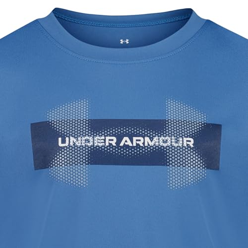Under Armour Boys' Aegean Blue Logo Graphic T-Shirt - Relaxed Fit, UA Tech™ Fabric