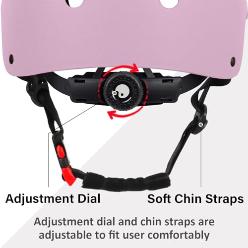 Lightweight Adjustable Skateboard Bike Helmet - Matte Pink, Large (57-61 cm)