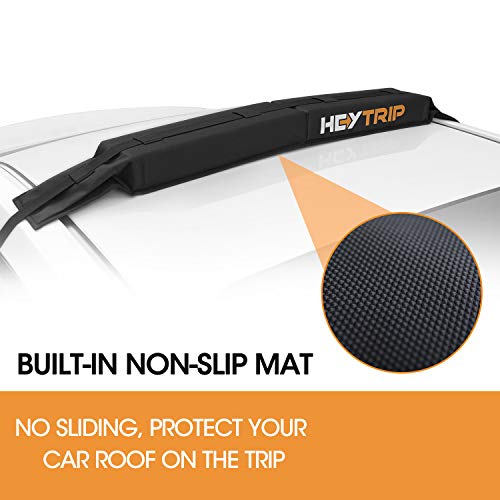 Universal Soft Roof Rack Pads with 15FT Tie-Down Straps for Kayaks & Surfboards