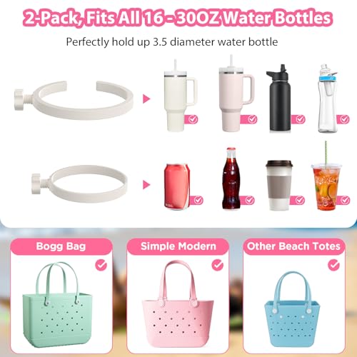 Cup Holder & Bag Charms Set for Beach Totes - 30oz Size - Daisy & Momlife