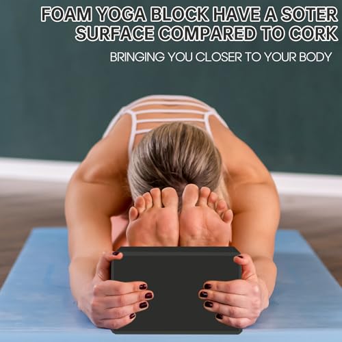 Yoga Block - Soft Non-Slip EVA Foam - Black for Stability & Stretching