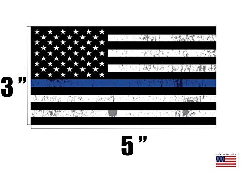 Thin Blue Line Blue Lives Matter Flag Sticker - 3x5 Inch Vinyl Decal