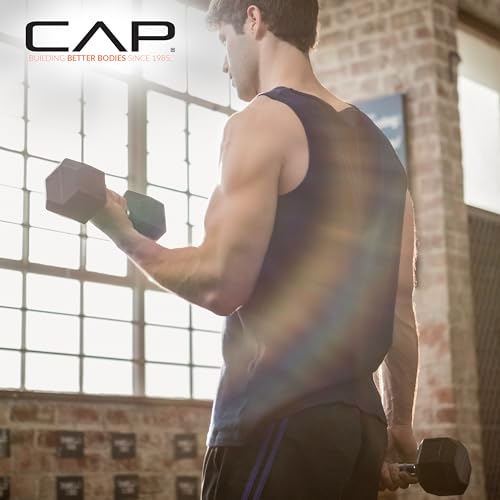 Rubber Coated Hex Dumbbells - Anti-Roll Free Weights for Home Gym