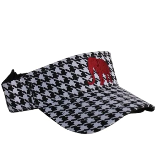 Alabama Crimson Tide Adjustable Visor with Houndstooth Elephant Logo