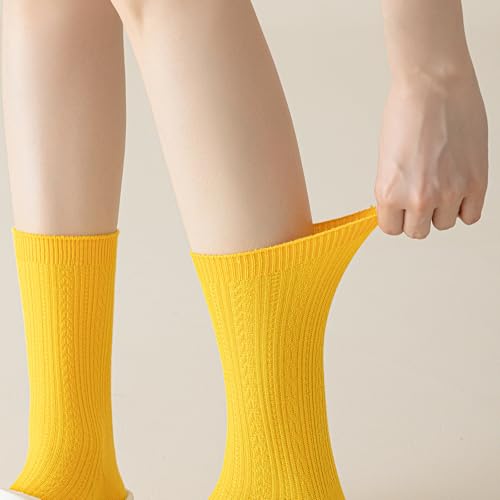 Women's Casual Bamboo Viscose Socks - 1 Pair Yellow