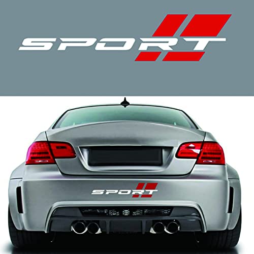 16 Inch White and Red Vinyl Decal Stickers for Trucks - Sport Letter Design