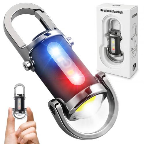Ciwuzxs Black Rechargeable Mini Keychain Flashlight 800L, Waterproof & Portable