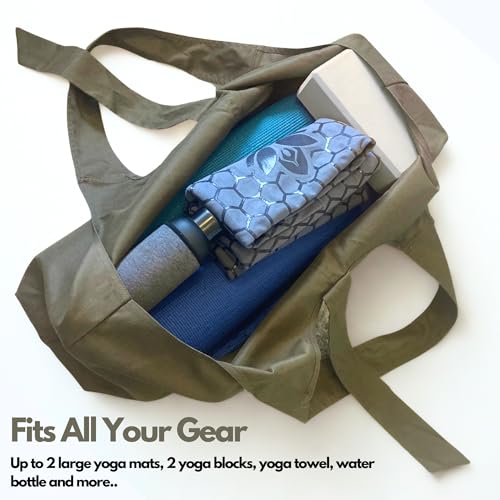 Large Yoga Mat Bag - YogiiiTotePRO in Olivine Green