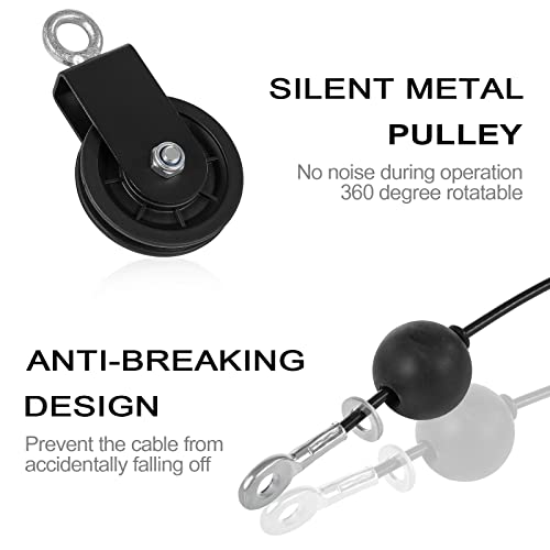 Spuspk 3.54in Cable Pulley with 360° Rotation & Detachable Strap for DIY Gym & Lifting