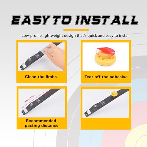 YLS Recurve Limb Dampener - Yellow Rubber Shock Absorber for Noise Reduction
