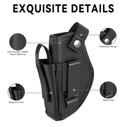 Concealed Carry Gun Holster for 9mm Pistols - IWB/OWB
