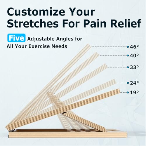 Black Wooden Slant Board for Calf Stretching, Adjustable Angles, 300lb Capacity