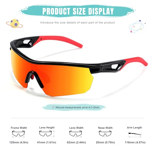 Kids Polarized Sports Sunglasses Blue Dots - Vcarsian Youth Baseball & Softball Eyewear