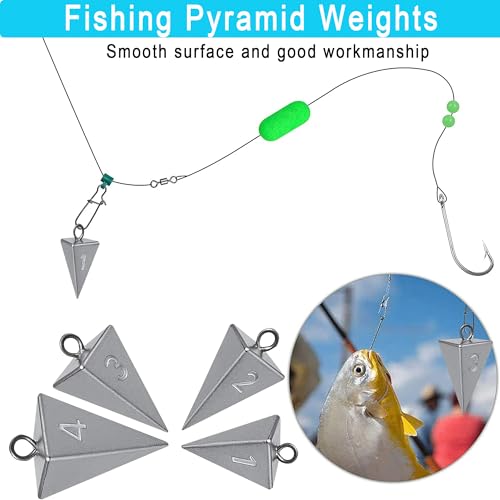 MLYLM 2oz Pyramid Lead Sinkers for Surf & Shore Fishing – 8 Pack