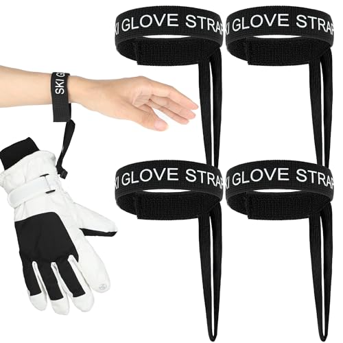 4-Pack Ski Glove Safety Straps - Elastic Wrist Leash for Snow Sports