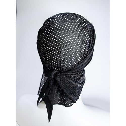 Active Wear Mesh Bandana for Sweat Absorption - Black