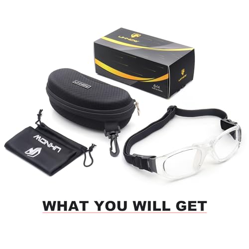 Anti Fog Sports Goggles - UV Protection for Basketball, Racquetball, Pickleball - Transparent