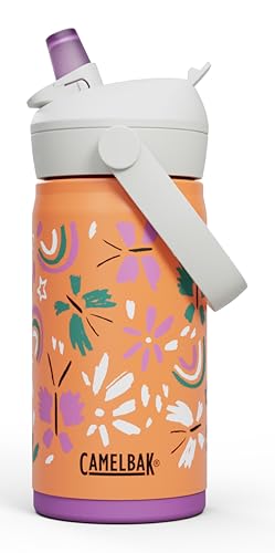 CamelBak Thrive Flip Straw Kids Water Bottle 12oz Stainless Steel Butterfly Rainbow