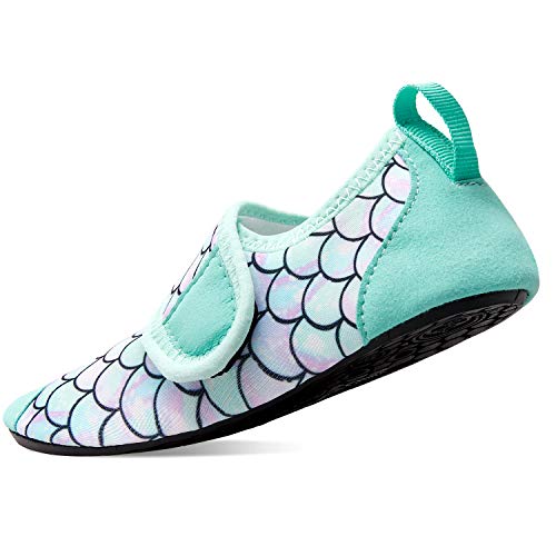 Kids Water Shoes - Quick Dry Aqua Socks for Beach & Sport - Size 12.5-13 Little Kid / A Green Lotus