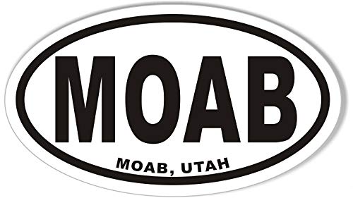 Moab Utah Euro Oval Bumper Sticker - Weatherproof Polyester Decal 3" x 5"