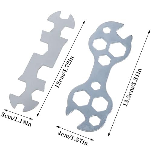 Multi-Hole Bicycle Wrench Set - Durable 45 Steel, 2-Piece