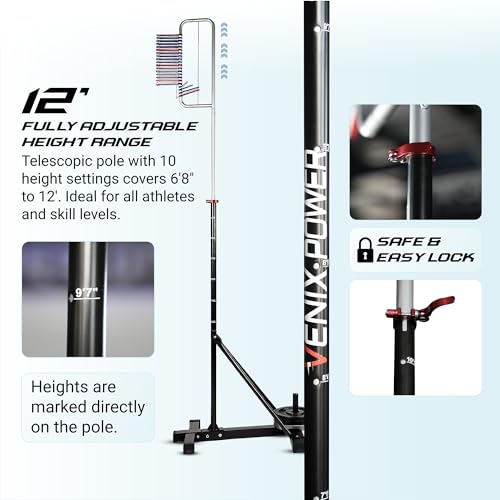 Vertical Jump Tester & Trainer - Telescopic Jump Pole for Basketball & Volleyball Training