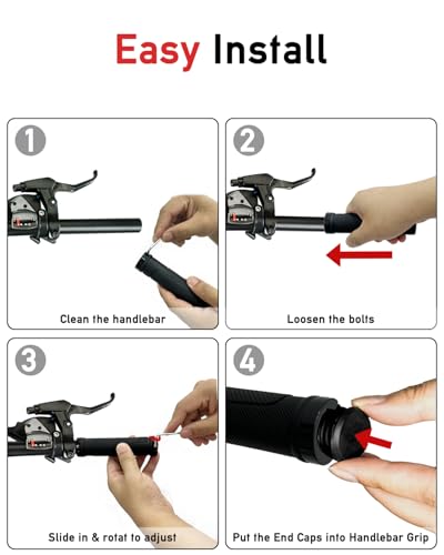Ergonomic Soft Rubber Bike Handlebar Grips - Long/Short Versions