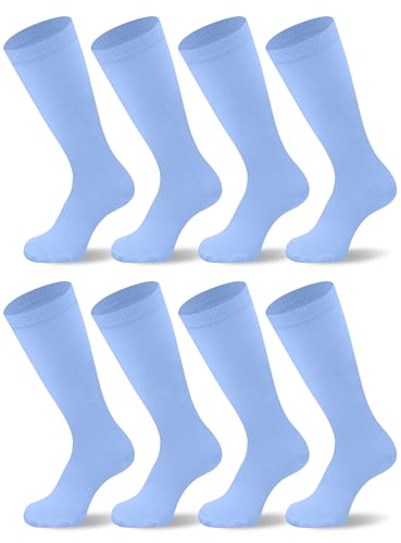 Duufin Youth Knee High Baseball Soccer Football Socks 6-8 Years Light Blue