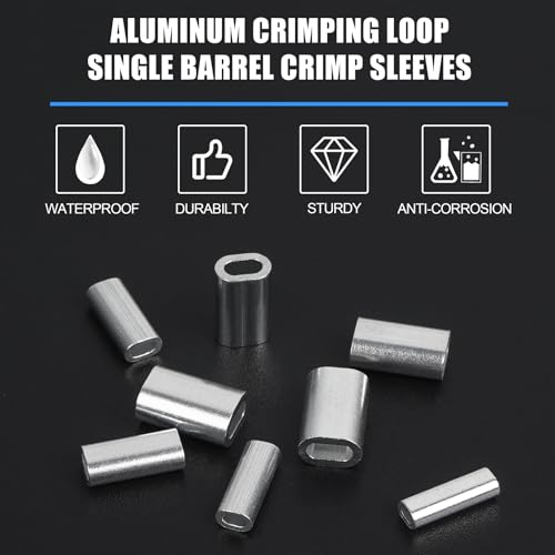 Aluminum Crimp Sleeves - Single Barrel, 1.0mm, 100pcs