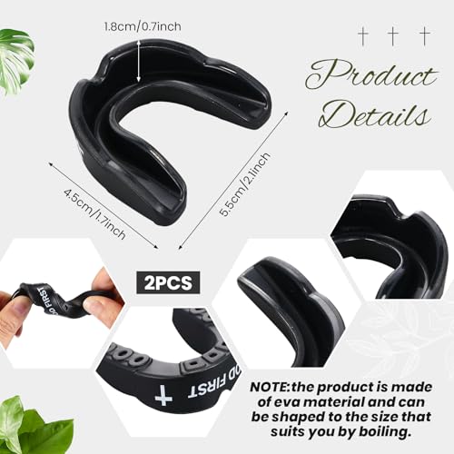 Christian Mouth Guards - 2 Pcs Sports Teeth Protectors - Black & God
