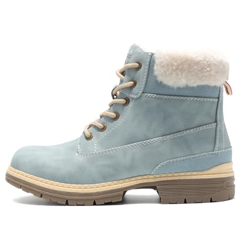 COTTIMO Women's Snow Hiking Winter Boots Blue 8.5 / 19 Winter Fur Lined