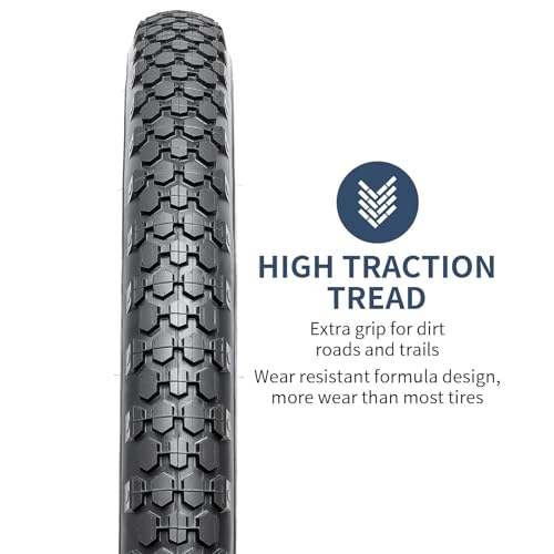 YunSCM 2-Pack 24x2.125 White Wall Bike Tires for Mountain, Gravel & Hybrid Bikes