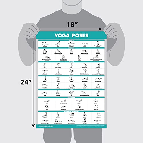 QuickFit Yoga Position Exercise Poster - Laminated 18" x 24"