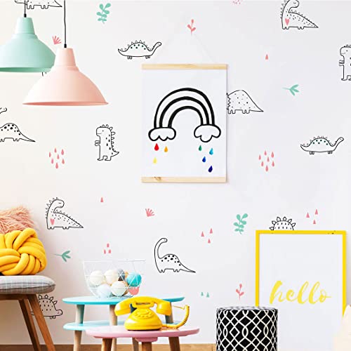 Wall Decals, Peel and Stick Stickers, Drawing Dinos