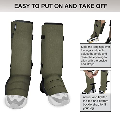 Adjustable Waterproof Snake Gaiters for Men & Women - Snake Bite Protection