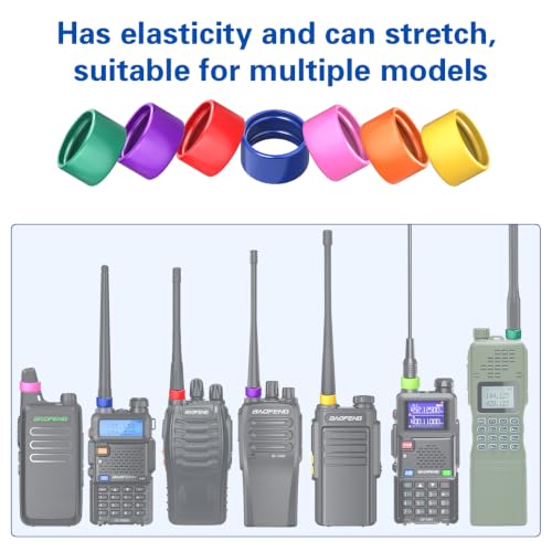 Two-Way Radio Antenna Color Bands - 7 Pack for Walkie Talkies