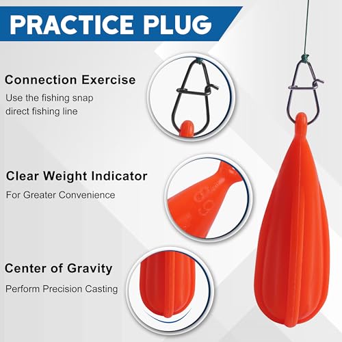 Fishing Practice Plugs - 5pcs Mixed Sizes Silicone Casting Tools