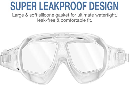 OutdoorMaster Wide View Swim Mask for Adults, Anti-Fog & UV Protection