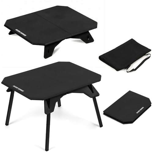 TOPCHANCES Black Ultralight Folding Camping Table with Carrying Bag