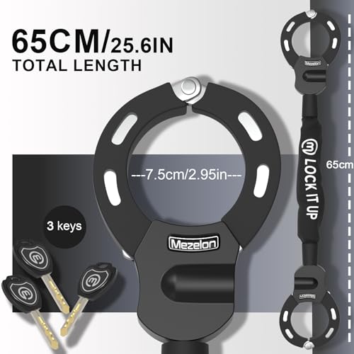 Mezelon Black 8mm Electric Scooter Chain Lock Anti-Theft Security