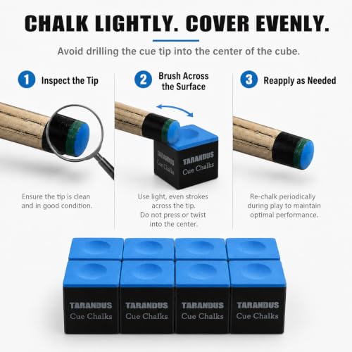 Billiard Cue Chalk - 12-Pack Blue Pool Chalk for Games